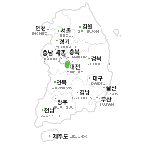 대전 매장 지역 지도