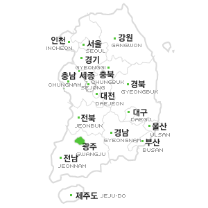 광주 매장 지역 지도
