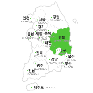 경북 매장 지역 지도