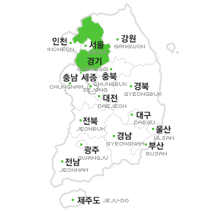 경기 매장 지역 지도
